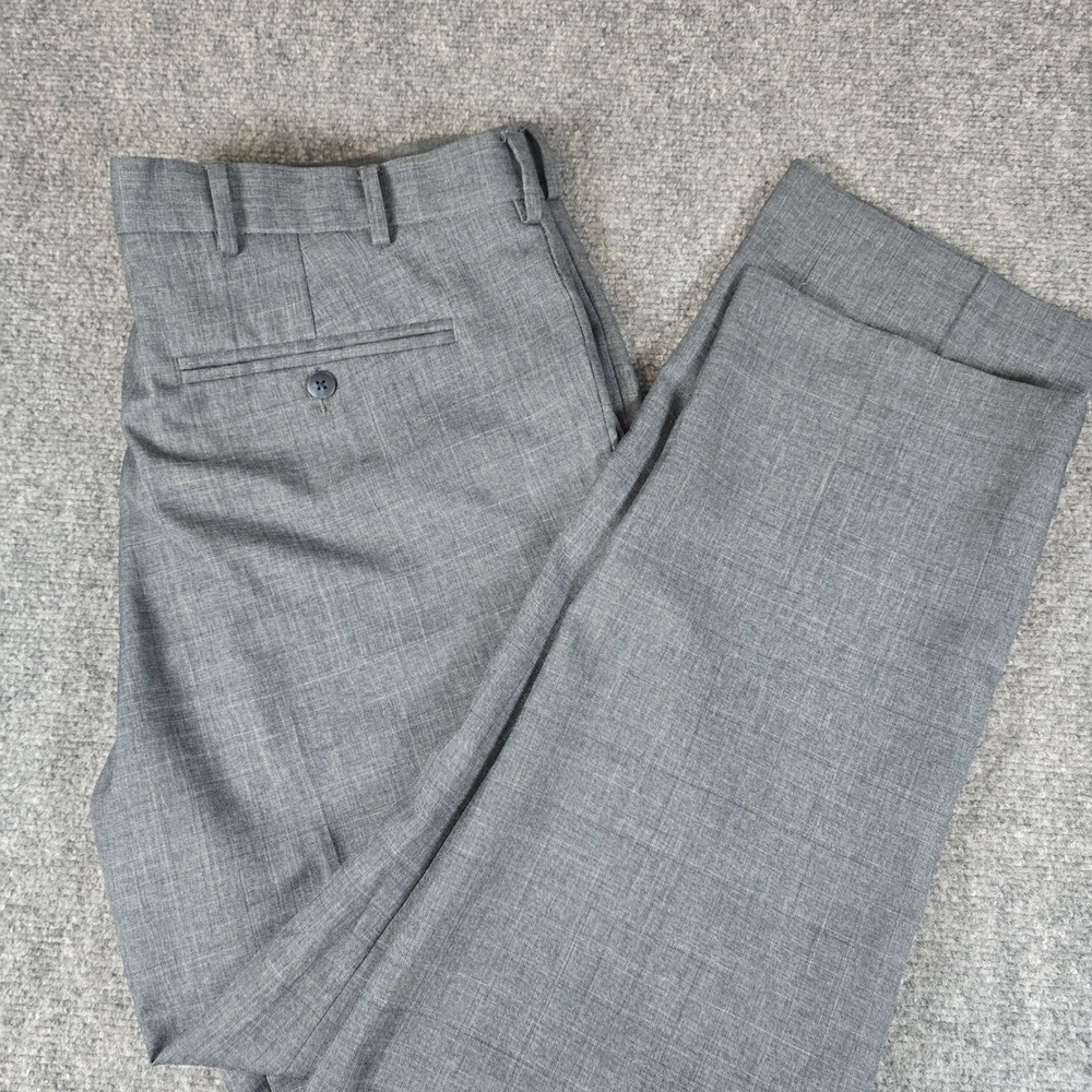 Van Heusen Traveler Mens Slim Fit Dress Pants Gray 38x30 Polyester